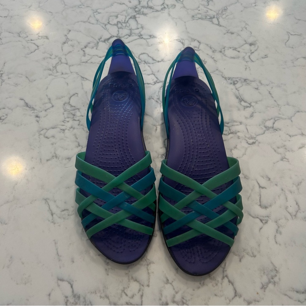 CROCS Women's Sandals in Blue and Green